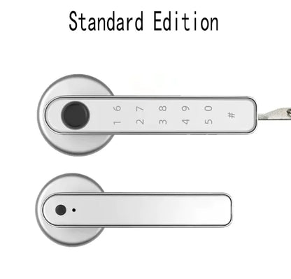 Graffiti Smart Fingerprint & Password Door Lock – Spherical Wooden Handle