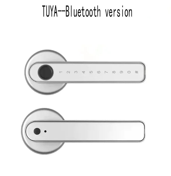 Graffiti Smart Fingerprint & Password Door Lock – Spherical Wooden Handle